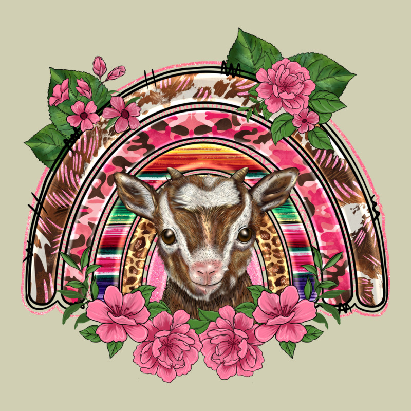 Pink Floral Baby Goat Rainbow Heavy Core Tee by BarkalooDesign | Teevron