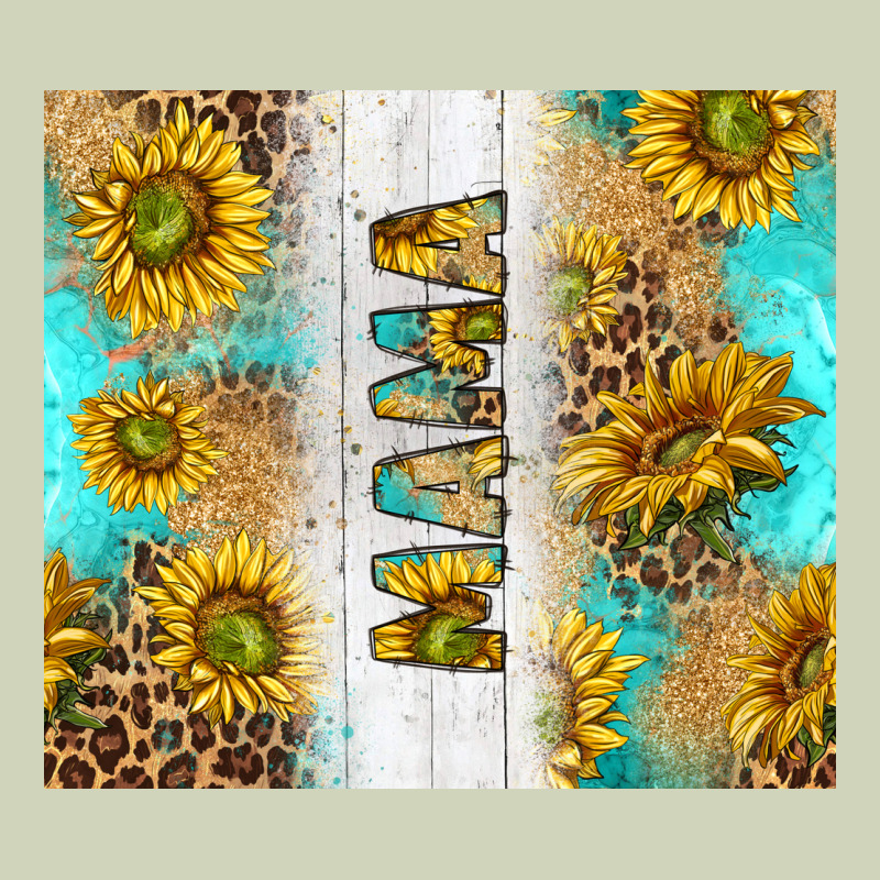 Western Mother's Day Mama With Turquoise And Sunflowers And Leopard Tu Heavyweight Hoodie by TumblerDesignByShophia | Teevron