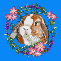 Bunny Face With Floral Wreath Zipper Hoodie | Teevron