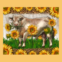 Western Charolais Bull With Sunflowers Vintage Hoodie | Teevron
