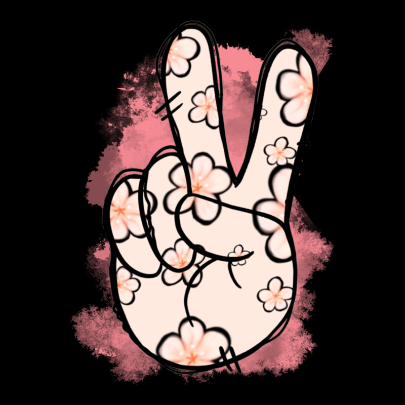 Floral Peace Sign Zipper Hoodie by Jasminsmagicworld | Teevron