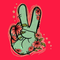 Green Glitter Floral Peace Sign Zipper Hoodie | Teevron