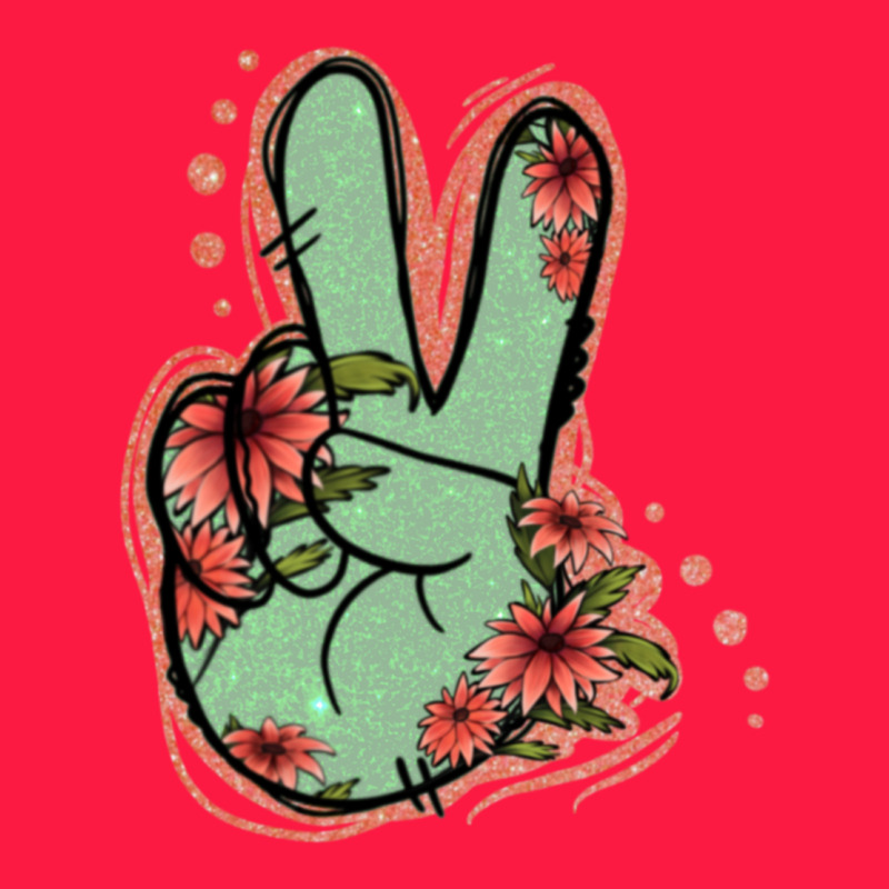 Green Glitter Floral Peace Sign Zipper Hoodie by Jasminsmagicworld | Teevron