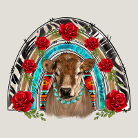 Brown Baby Cow Floral Rose Rainbow Heavy Core Tee | Teevron