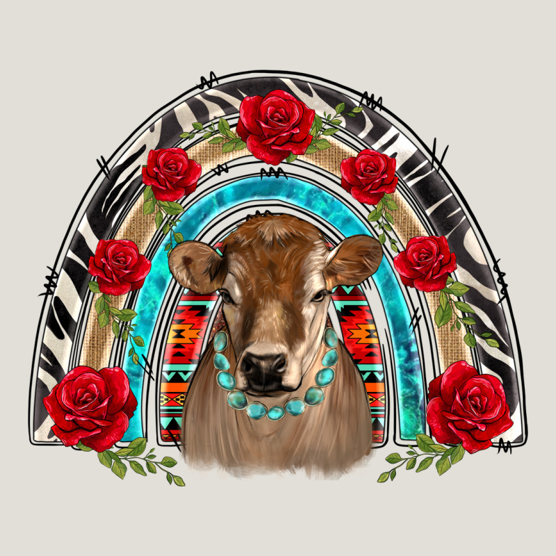 Brown Baby Cow Floral Rose Rainbow Heavy Core Tee by BarkalooDesign | Teevron