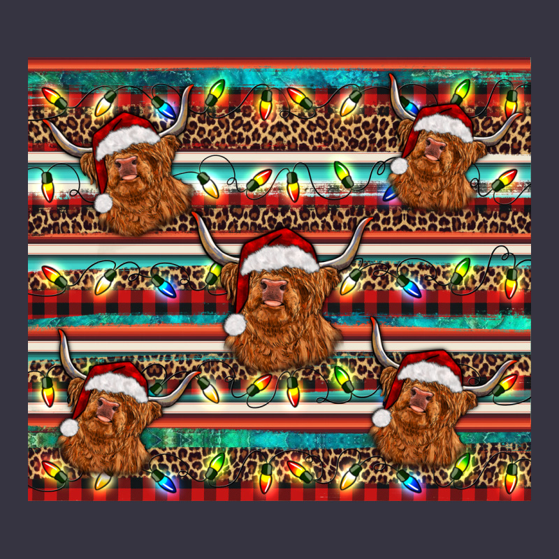 Christmas Turquoise Serape Highland Cow Vintage Hoodie by BarkalooDesign | Teevron