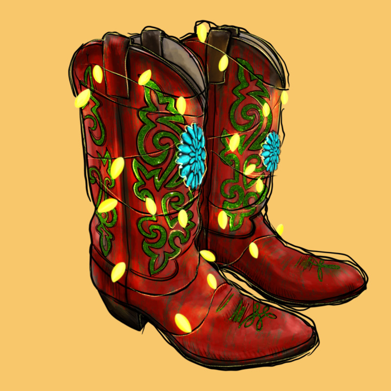 Western Christmas Boots Vintage Hoodie by RanaPortraitStore | Teevron