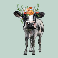 Holstein Cow Floral Wreath Zipper Hoodie | Teevron