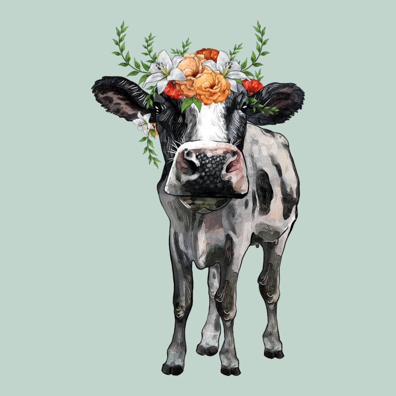 Holstein Cow Floral Wreath Zipper Hoodie by BarkalooDesign | Teevron