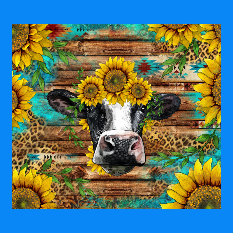 Holstein Cow With Sunflowers Zipper Hoodie by BarkalooDesign | Teevron