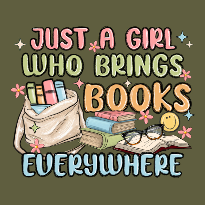 Just A Girl Who Brings Books Everywhere Vintage Tee by MaliasSmallBusiness | Teevron