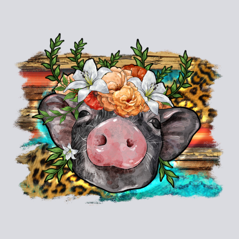 Baby Pig With Floral And Western Background Zipper Hoodie by BarkalooDesign | Teevron
