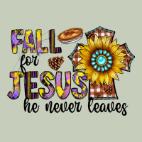 Fall For Jesus He Never Leaves Ladies Tee | Teevron
