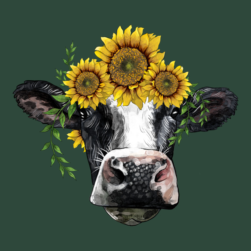 Holstein Cow With Sunflower Zipper Hoodie by BarkalooDesign | Teevron