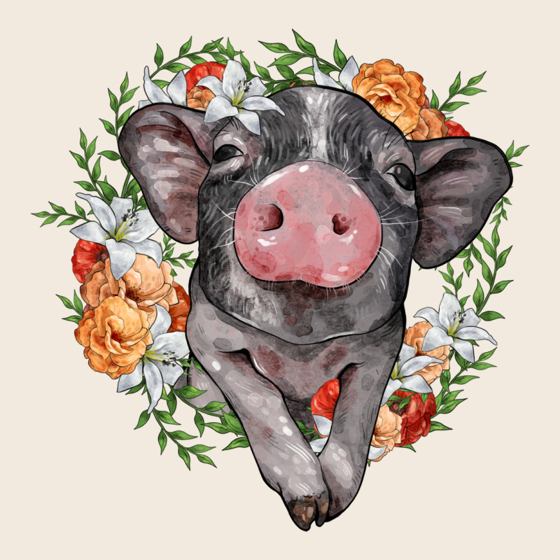 Baby Pig Floral Wreath Zipper Hoodie by BarkalooDesign | Teevron