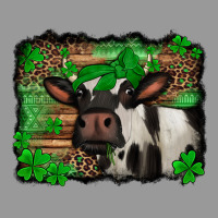 St Patricks Cow With Leopard Background Holstein Cow Vintage Hoodie | Teevron