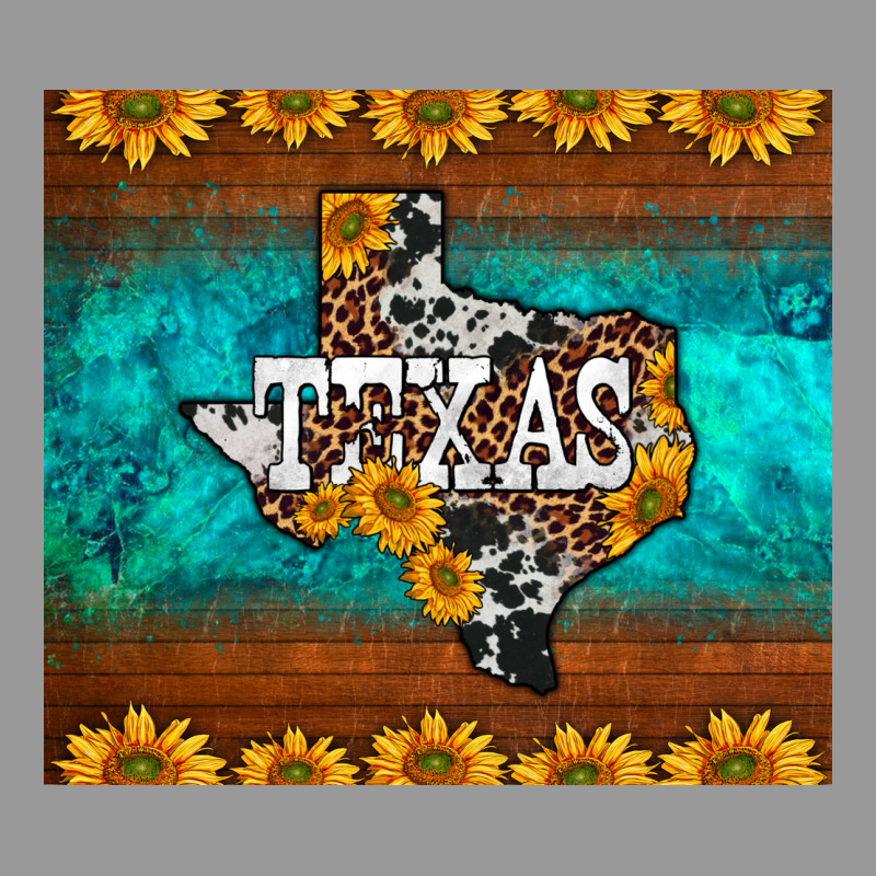 Sunflowers Cowhide Leopard Texas Map Vintage Hoodie by BarkalooDesign | Teevron