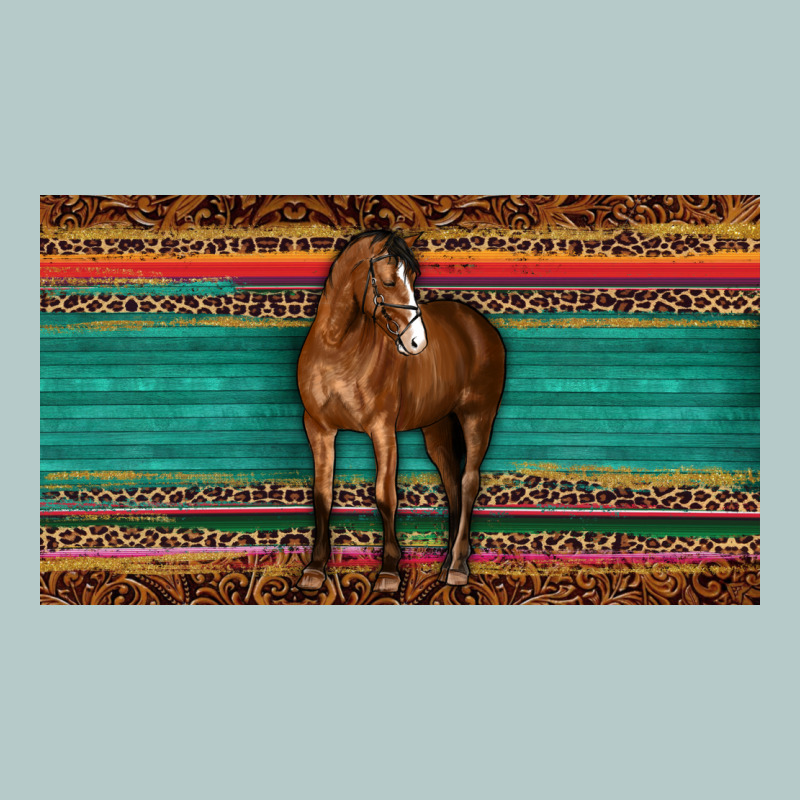 Western Horse Serape Tooled Leather Leopard  Sippy Cup Heavy Core Tee by BarkalooDesign | Teevron