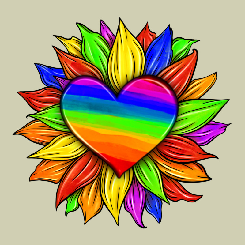 Lgbtq Color Heart And Sunflower Heavy Core Tee by HRA Design Shop | Teevron
