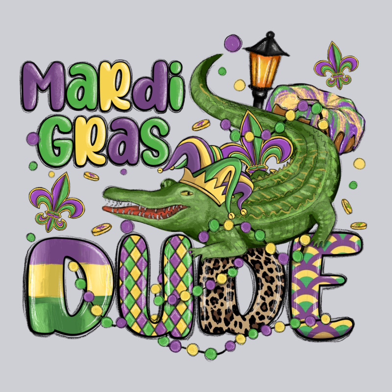 Mardi Gras Dude Alligator Heavyweight Sweatshirt by MaliasSmallBusiness | Teevron