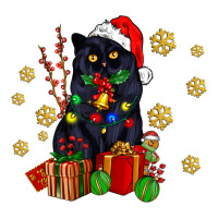 Black Cat Meowy Christmas Premium Tee | Teevron