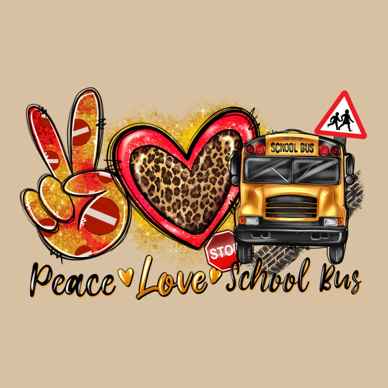 Peace Love School Bus Heavyweight Hoodie by texasbilliewilder | Teevron