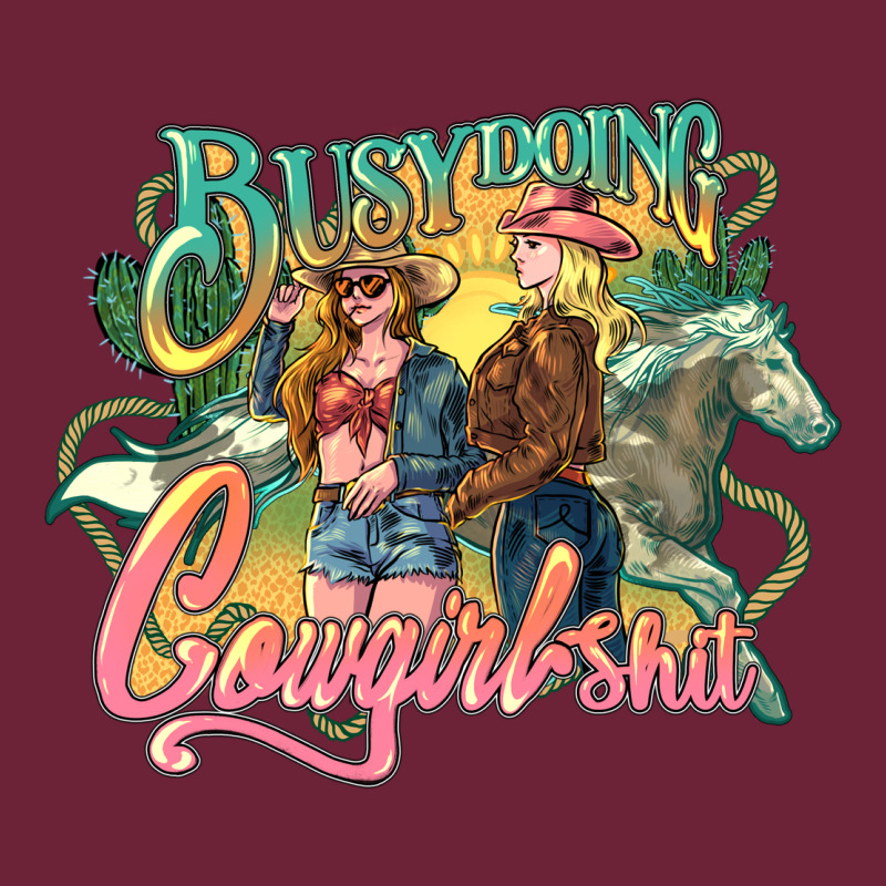 Busy Doing Cowgirl Long Sleeve Tee by NancyCooperArtShop | Teevron