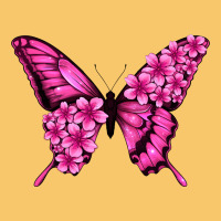 Floral Pink Butterfly Vintage Hoodie | Teevron
