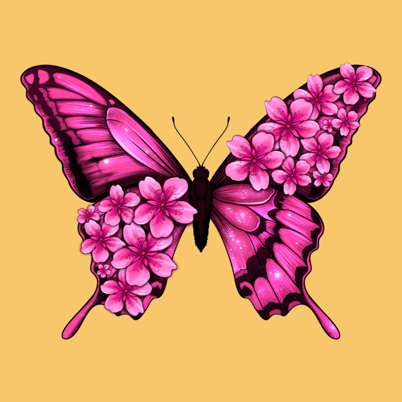 Floral Pink Butterfly Vintage Hoodie by Jasminsmagicworld | Teevron