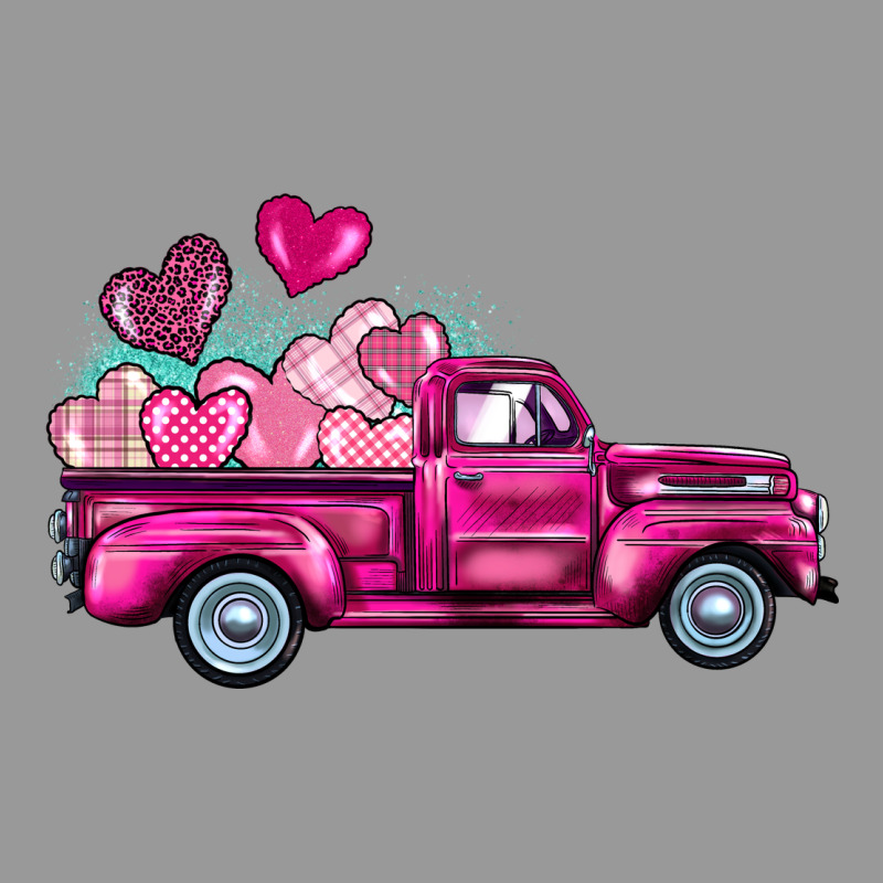 Valentine's Day Pink Truck Vintage Hoodie by BarkalooDesign | Teevron