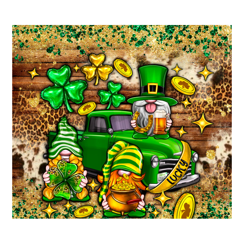 St. Patrick's Day Gnomies Truck Tumbler Ladies Tee by Neo Western | Teevron