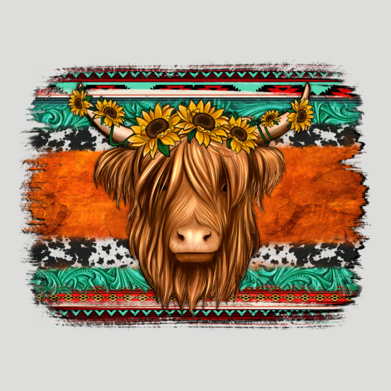 Highland Cow Western Background Zipper Hoodie by Jasminsmagicworld | Teevron