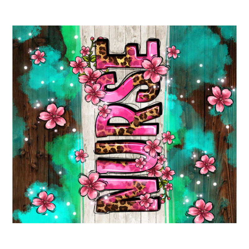 Pink Floral Nurse With Flowers Premium Tee by AdoDesignShop | Teevron