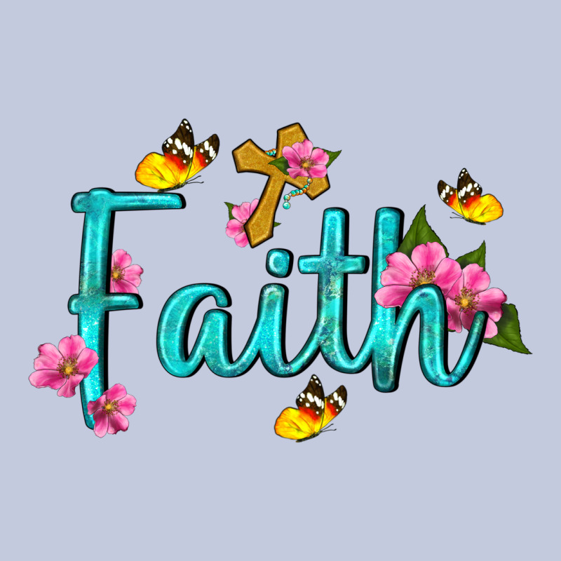 Faith With Flower And Butterfly Long Sleeve Tee by NancyCooperArtShop | Teevron