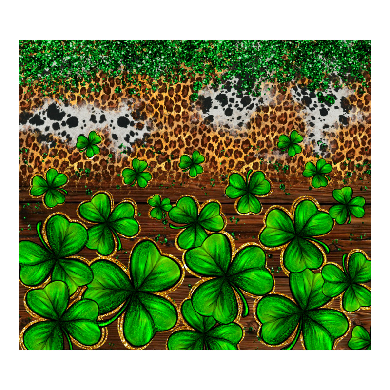 St. Patrick's Day Leopard Cowhide Tumbler Ladies Tee by Neo Western | Teevron