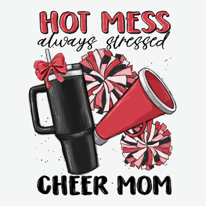 Hot Mess Always Stressed Cheer Mom Urban Heavy Tee by MaliasSmallBusiness | Teevron
