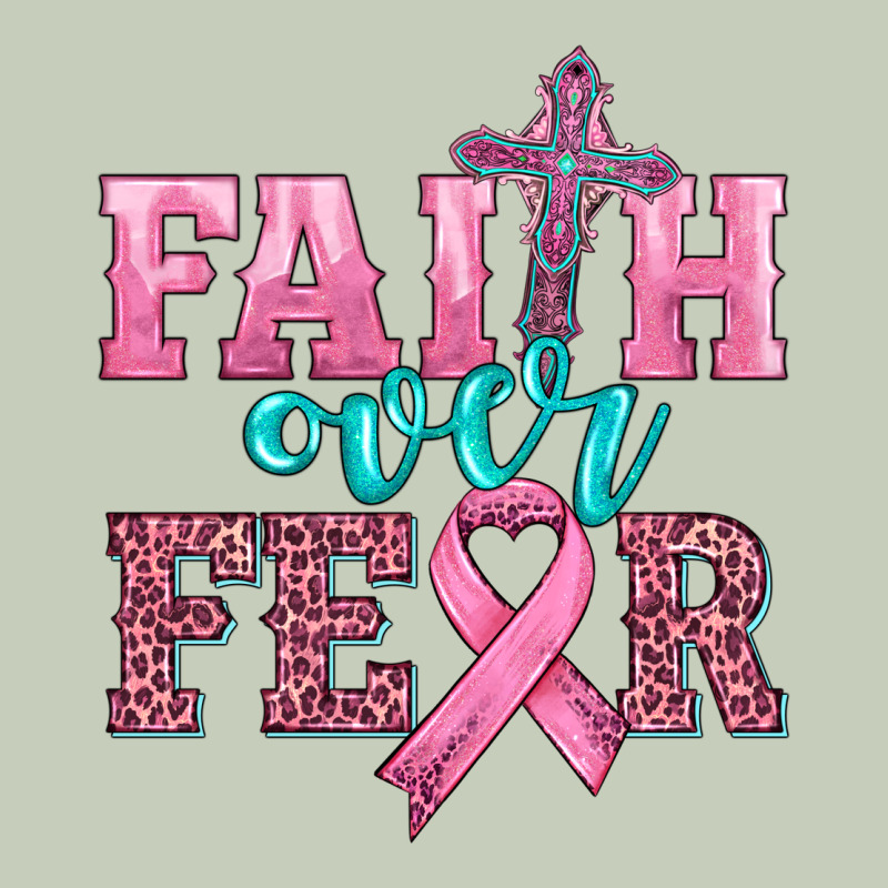 Faith Over Fear With Cross And Ribbon Ladies Tee by HRA Design Shop | Teevron