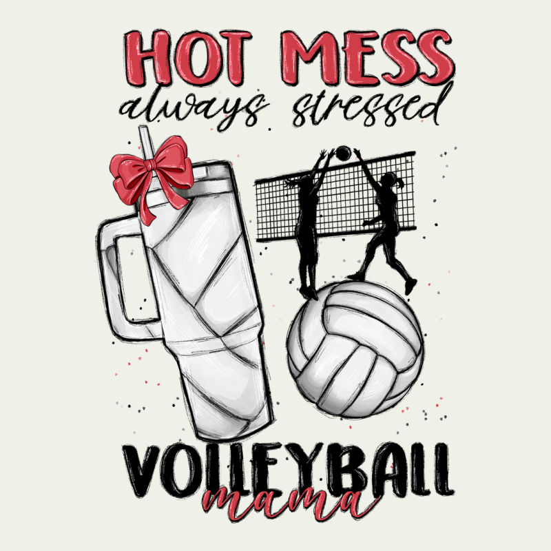 Hot Mess Always Stressed Volleyball Mama Urban Heavy Tee by MaliasSmallBusiness | Teevron