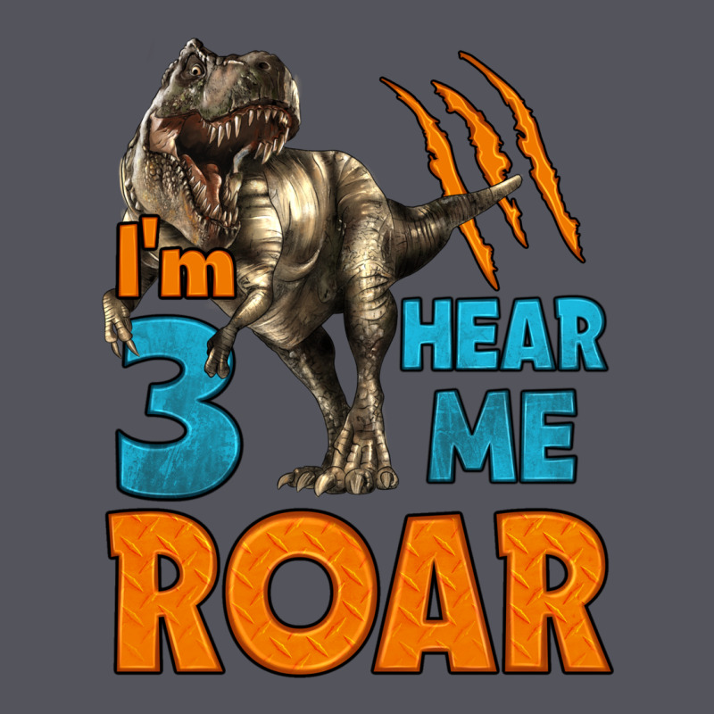 I'm Three Hear Me Roar Dinosaur Birthday Vintage Hoodie by LillyAllenDesigns | Teevron