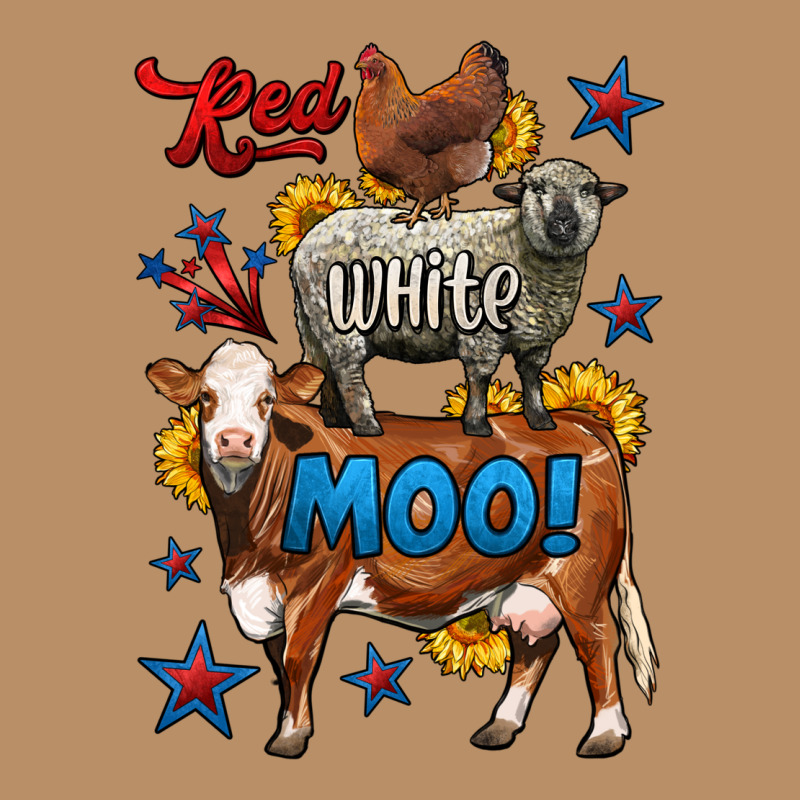 Red White Moo Farm Animals 4th Of July Vintage Hoodie by LillyAllenDesigns | Teevron