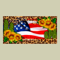 Usa Flag And Cactus License Plate Heavy Core Tee | Teevron