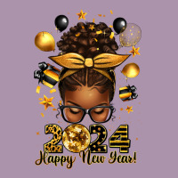2024 Happy New Year  Afro Messy Bun Heavyweight Hoodie | Teevron