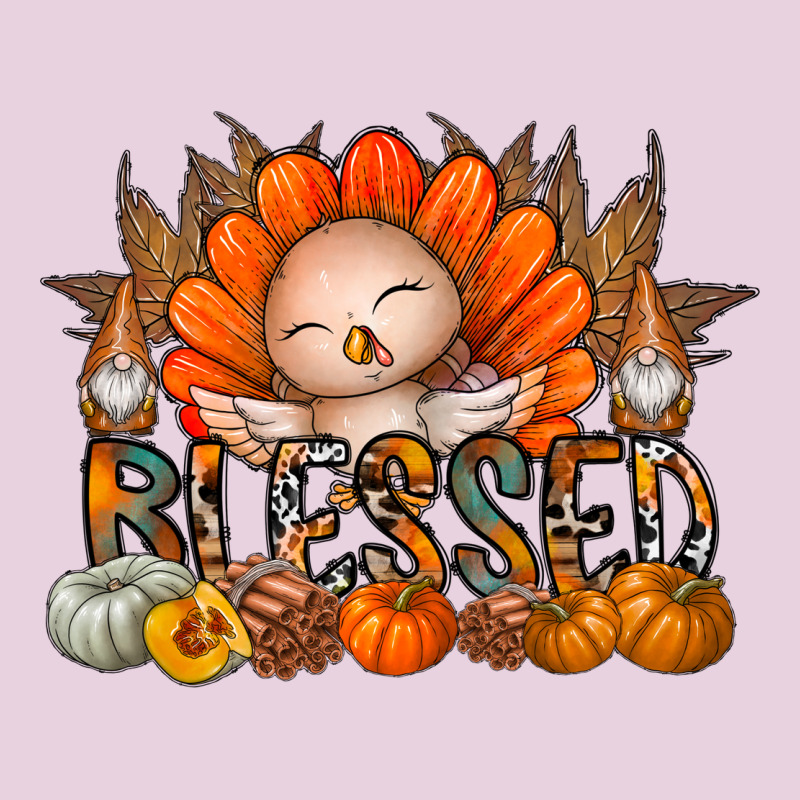 Thanksgiving Turkey Pumpkin Blessed Ladies Tee by CowhideDigitalArt | Teevron