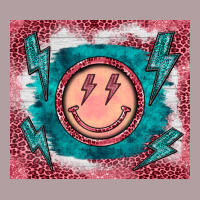 Western Lightning Bolt Smiling Face Turquoise Vintage Hoodie | Teevron