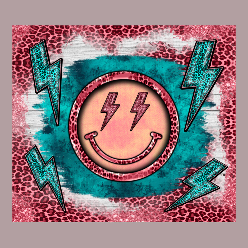 Western Lightning Bolt Smiling Face Turquoise Vintage Hoodie by BarkalooDesign | Teevron