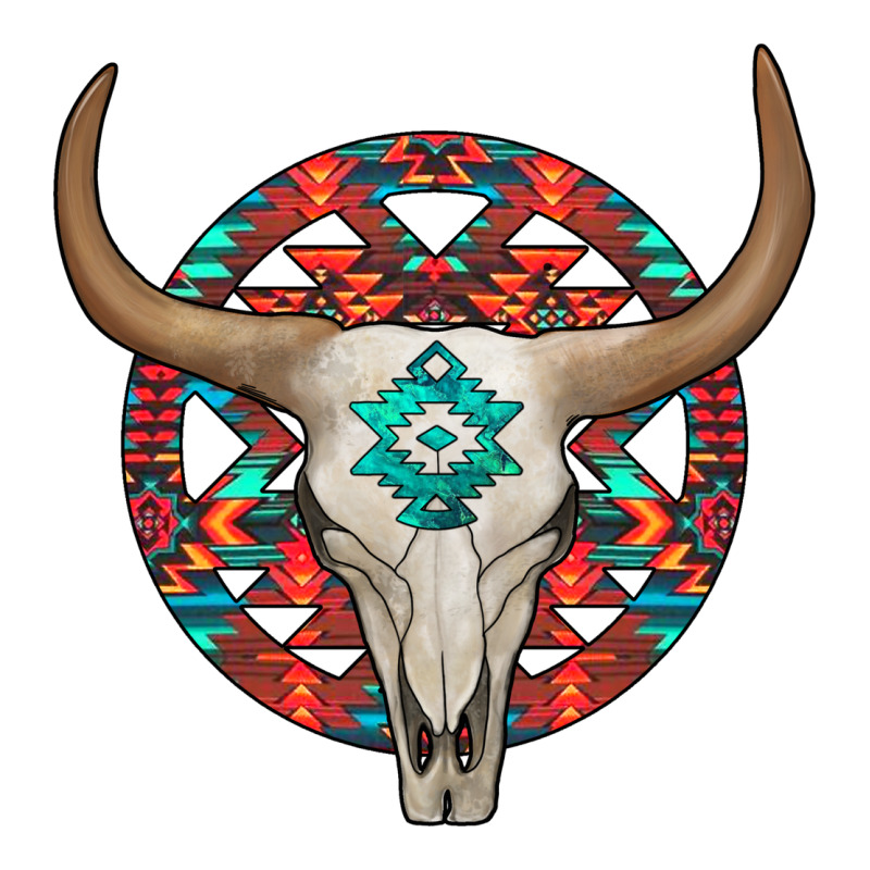 Turquoise Aztec Bullskull Ladies Tee by JahusDesignShop | Teevron