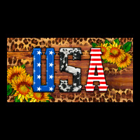 Usa Sunflowers License Plate Heavy Core Tee | Teevron