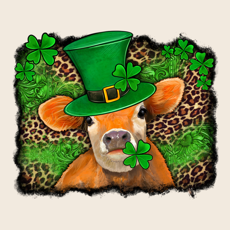St Patricks Orange Cow With Leopard Background Zipper Hoodie by Jasminsmagicworld | Teevron