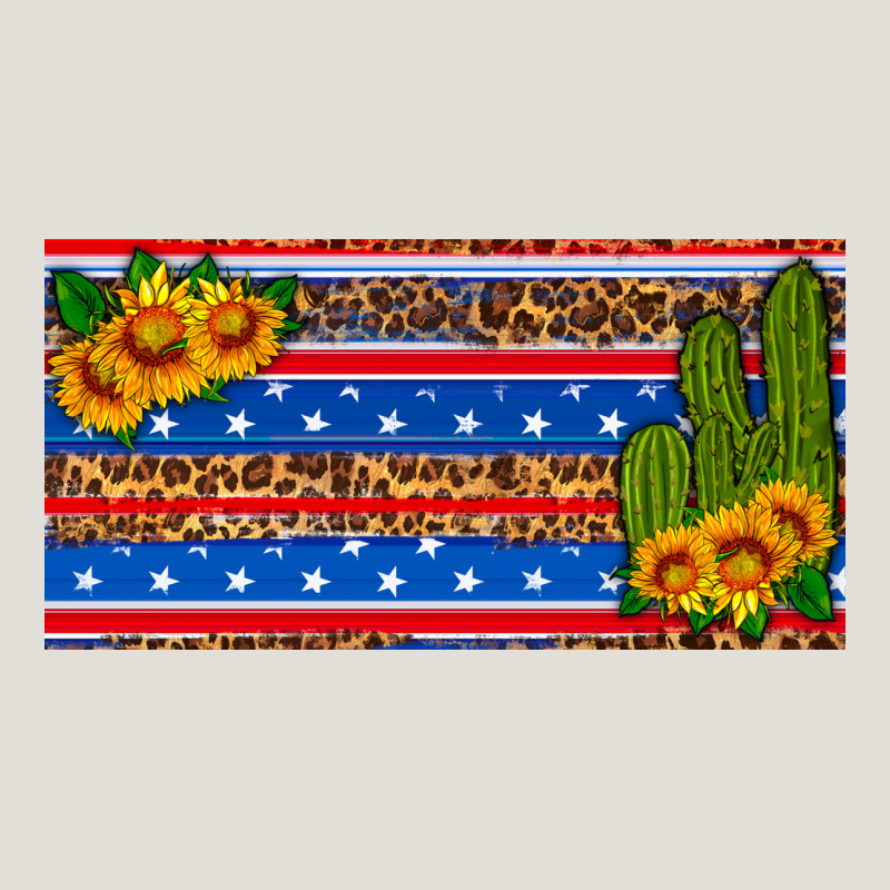Usa Sunflower And Cactus License Plate Heavy Core Tee by HRA Design Shop | Teevron