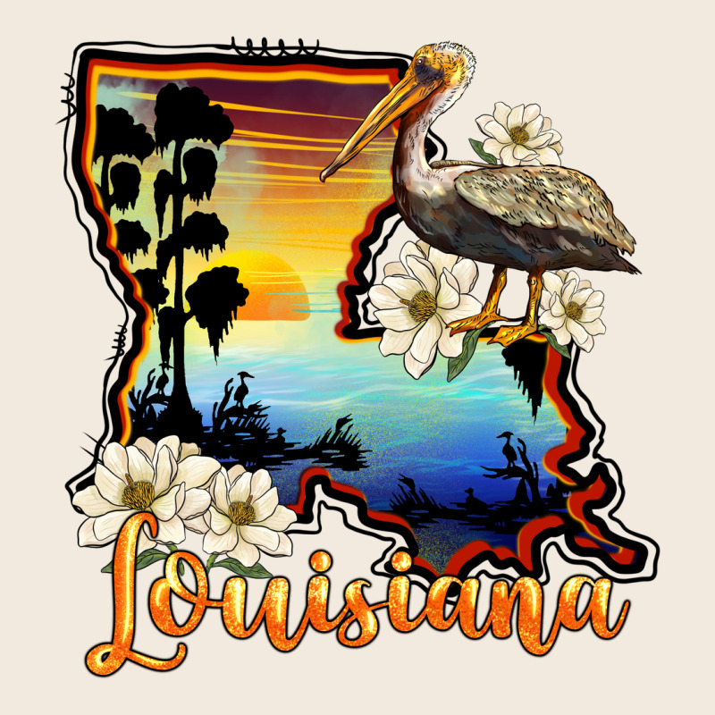 Louisiana  Sunset Map Magnolia Zipper Hoodie by BarkalooDesign | Teevron
